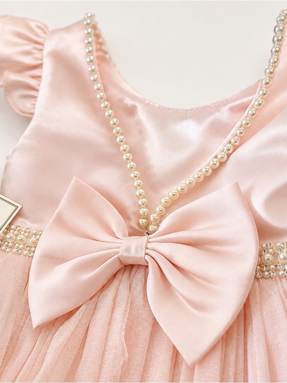 Couture Princess Toddler Girl Pink Party Dress 2T Pearl Tulle NWT - Picture 3 of 4